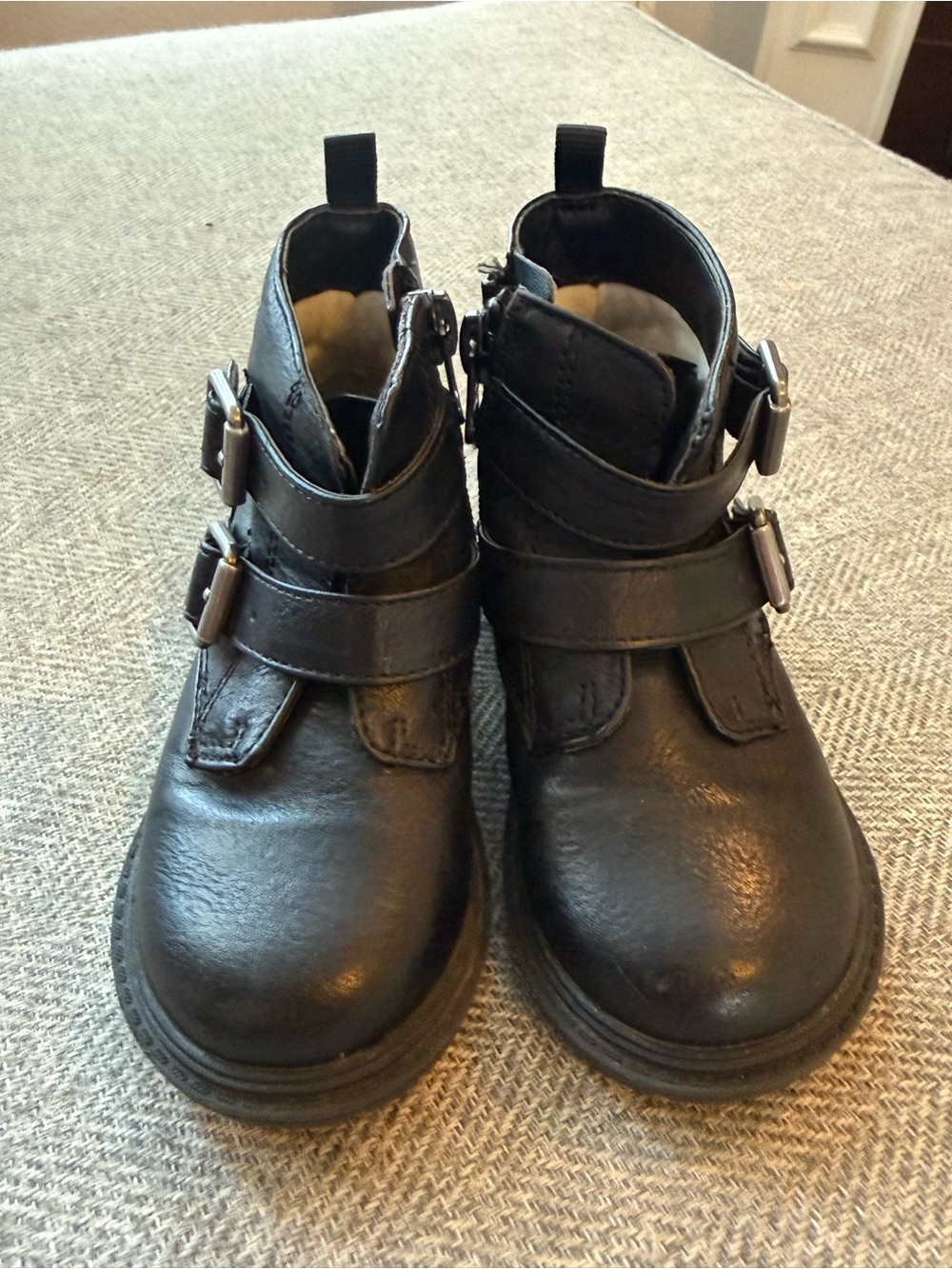 Cat & Jack Black Kids Buckle Ankle Boots - Picture 3 of 6